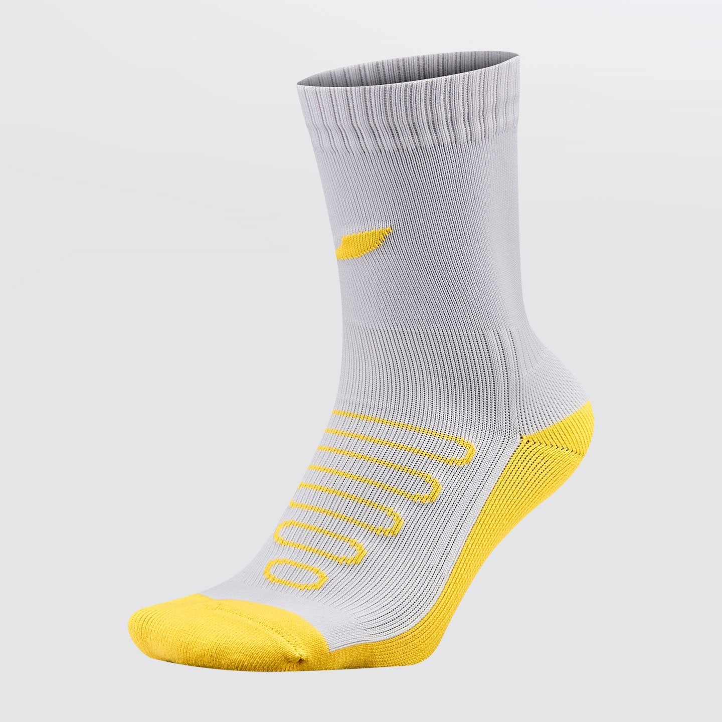 Concave Performance Mid Sock - White/Neon Yellow